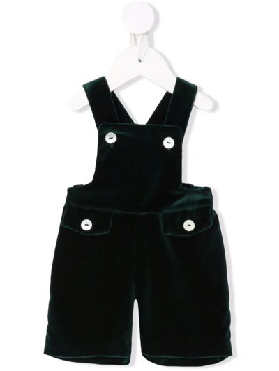 Shop Siola Velvet Fitted Dungarees In Green