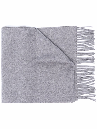 Vivienne Westwood Logo-embroidered Wool Scarf In Grey