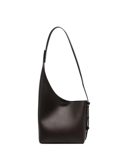 Shop Aesther Ekme Demi Lune Leather Shoulder Bag In 褐色