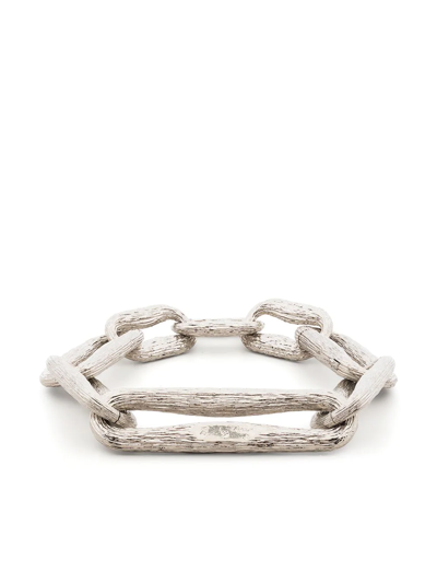 Shop Off-white Textured Chain-link Bracelet In Metal No Color