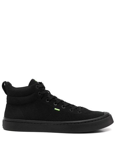 Shop Cariuma Ibi High Knit Sneakers In 黑色