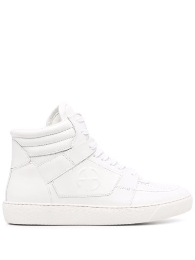 Shop Anine Bing High-top Leather Sneakers In 白色