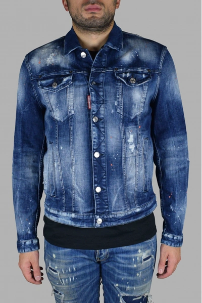 Shop Dsquared2 Men's Luxury Jacket    Denim Jacket In Blue