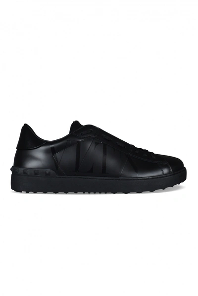 Shop Valentino Luxury Sneakers For Men    Open Model Sneakers In Black Leather