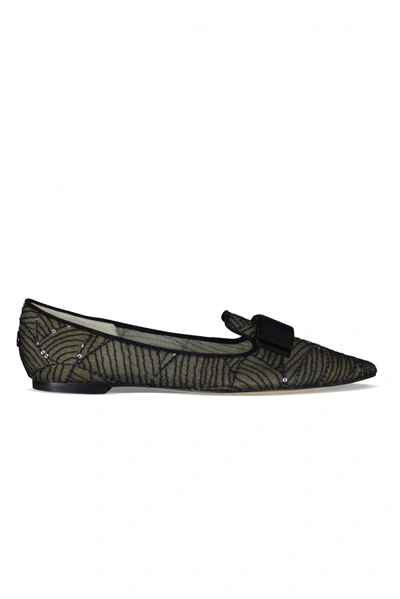 Shop Jimmy Choo Luxury Shoes For Women   Gala  Embroidered Sequins Flats In Black