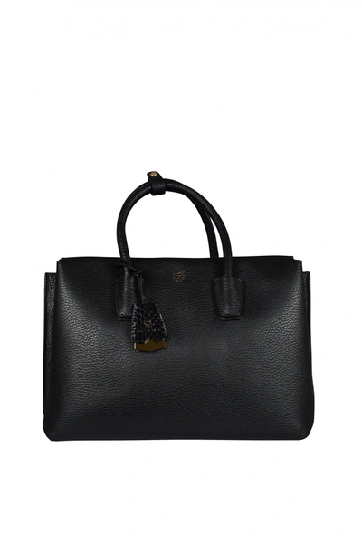 Shop Mcm Luxury Handbag   Milla  Handbag In Black Leather