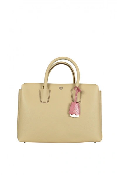 Shop Mcm Luxury Handbag   Milla  Handbag In Beige Leather In #e5d2c4