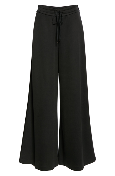 Shop Adam Lippes Wide Leg Jersey Sweatpants In Black