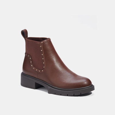 Shop Coach Lory Bootie In Brown