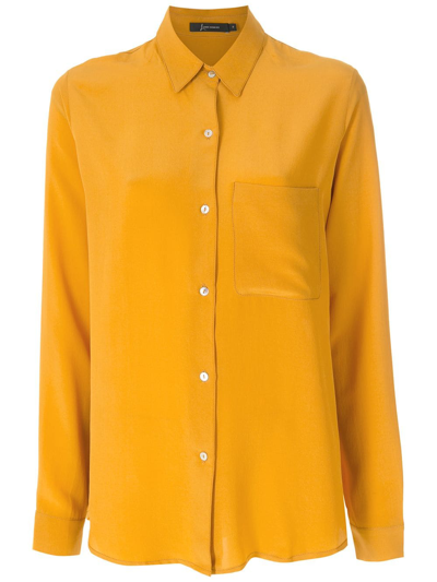 Shop Lenny Niemeyer Exposed Seam Detailing Silk Shirt In Yellow