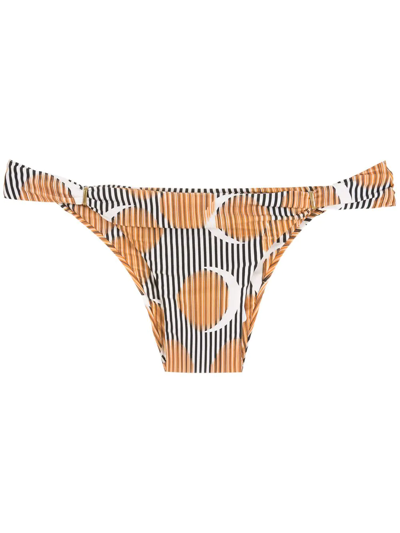 Shop Lenny Niemeyer Draped Bikini Bottons In Orange