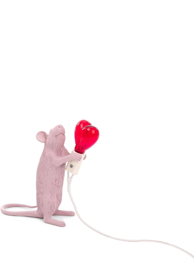 Shop Seletti Mouse 'valentine's Day' Lamp In Pink