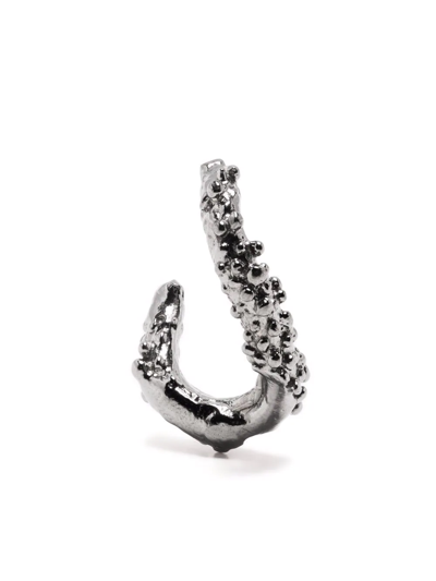 Shop Alighieri The Rocky Terrain Hoop Earring In Silver