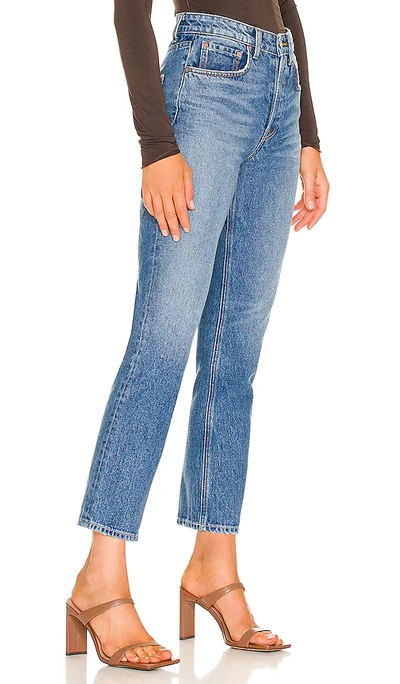 Grlfrnd Karolina High Rise Straight Crop In Blue