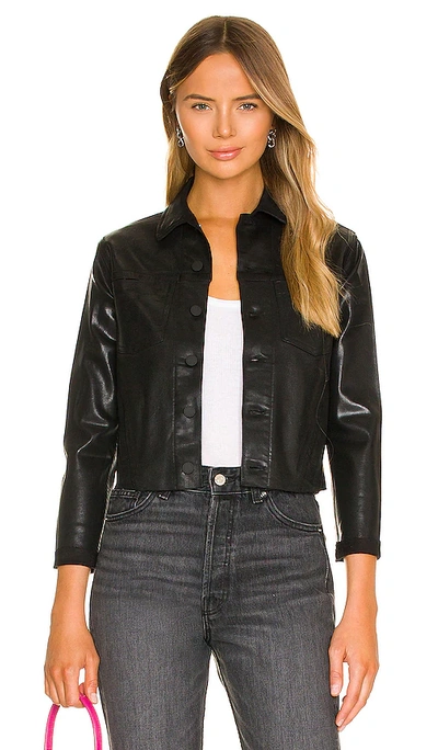 Shop L Agence Janelle Slim Jacket In Saturated Black Coated