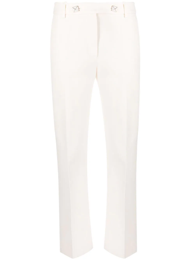 Shop Valentino Tailored Straight-leg Trousers In White
