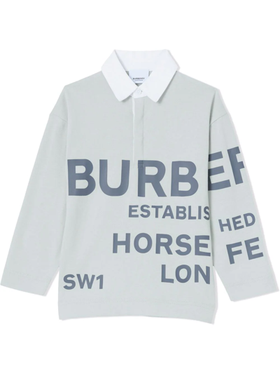 Shop Burberry Horseferry Polo Shirt In Grey