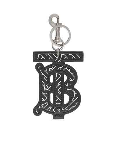 Shop Burberry Monogram-motif Keyring In Black