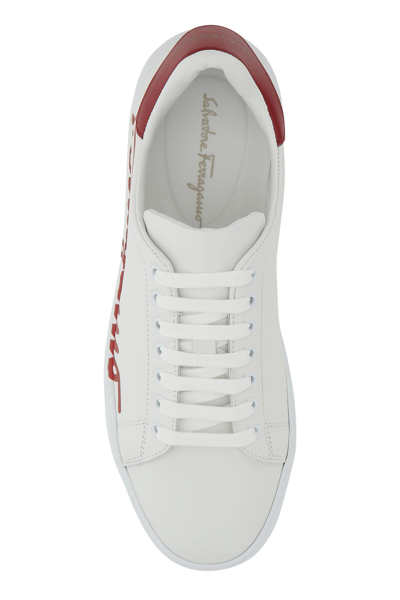 Shop Ferragamo White Leather Sneakers White Salvatore  Uomo 6