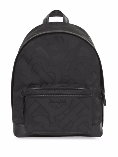 Shop Burberry Monogram-jacquard Backpack In Black