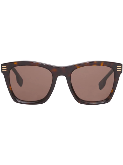 Shop Burberry Tortoiseshell Square-frame Sunglasses In Brown