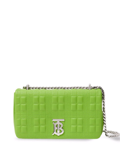 Shop Burberry Small Lola Quilted Shoulder Bag In Green