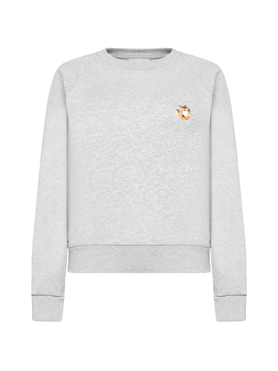 Shop Maison Kitsuné All Right Fox Patch Vintage Sweatshirt In Grey
