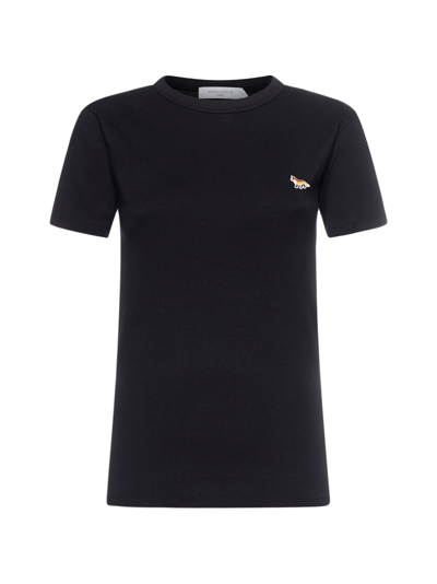 Shop Maison Kitsuné Profile Fox Patch Fitted T In Black