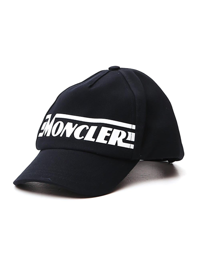 Shop Moncler Enfant Logo Detailed Baseball Cap In Navy