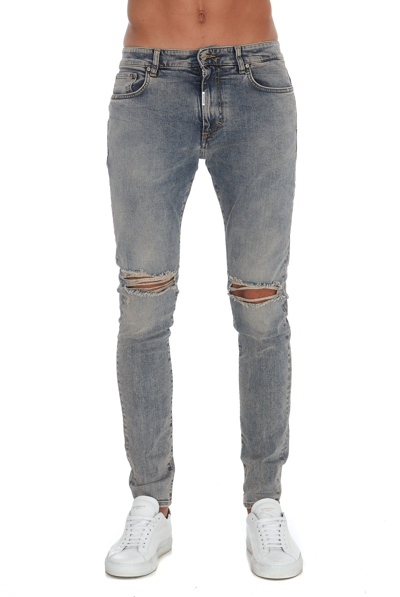 Shop Represent Destroyed Skinny Jeans In Blue