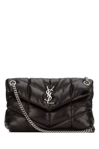 Shop Saint Laurent Loulou Puffer Small Shoulder Bag In Black