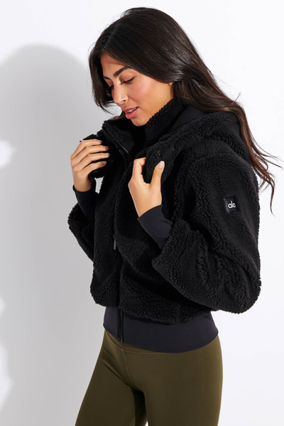 Buy Alo Yoga® Sherpa Varsity Jacket - Black At 20% Off