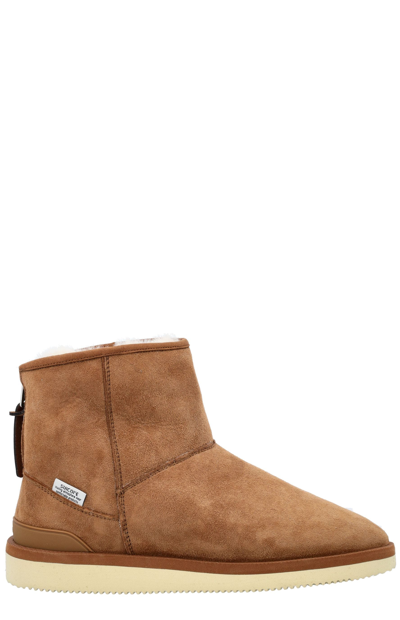 Shop Suicoke Shearling Ankle Boots In Brown