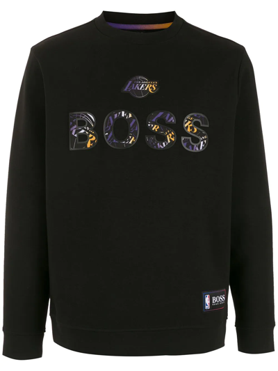 Hugo Boss X Nba Windmill 2 Los Angeles Lakers Graphic Crewneck Sweatshirt In Black ModeSens