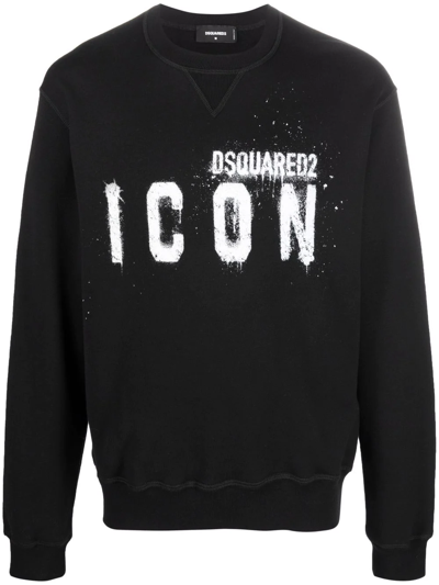 Shop Dsquared2 Logo 'icon' Sweatshirt In Schwarz