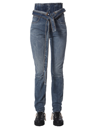 Shop Ben Taverniti Unravel Project Unravel Project Belted High Waist Jeans In Blue