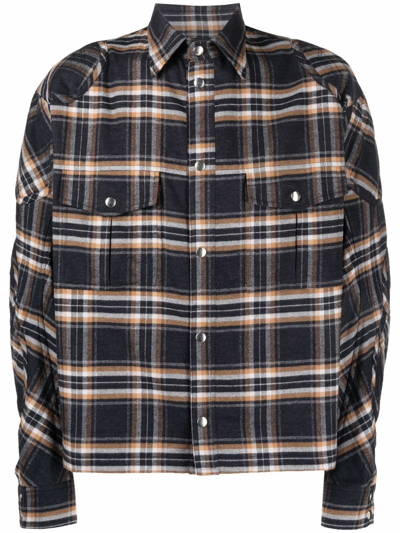 Shop Gmbh Check-print Button-up Shirt In Schwarz