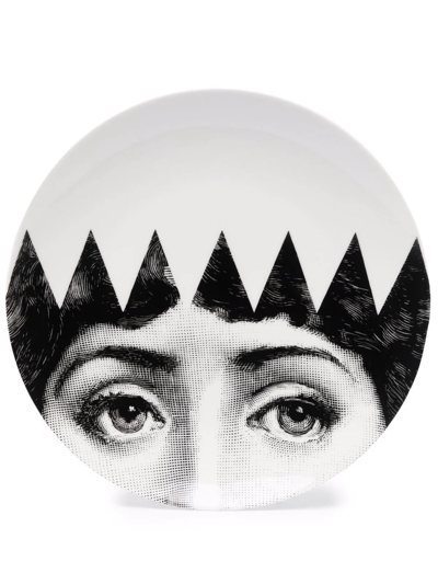 Shop Fornasetti Tema E Variazioni No.62 Wall Plate In Schwarz