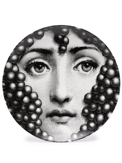 Shop Fornasetti Tema E Variazioni No.111 Wall Plate In Schwarz