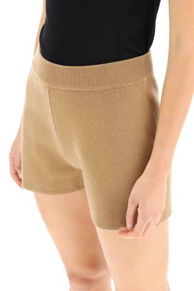 Shop Max Mara Wool And Cashmere Shorts In Beige