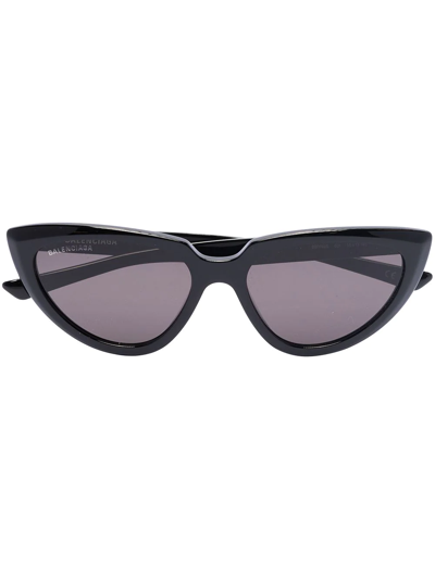 Shop Balenciaga Elongated Cat-eye Sunglasses In Black