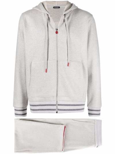 Shop Kiton Elasticated Track Pants In Grey