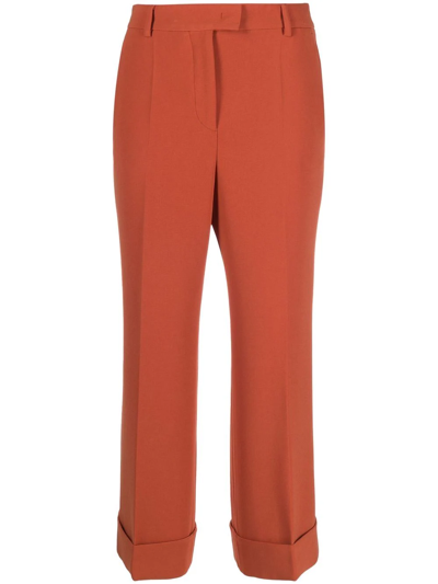 Shop Alberto Biani Cropped Tailored Trousers In Orange