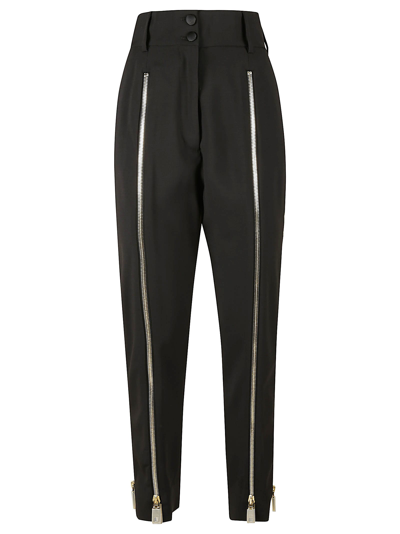 Shop Dolce & Gabbana High Waist Trousers In Black