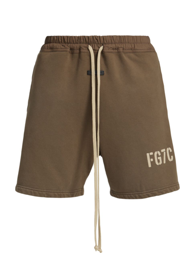 Shop Fear Of God Men's Logo Sweat Shorts In Vintage Mocha