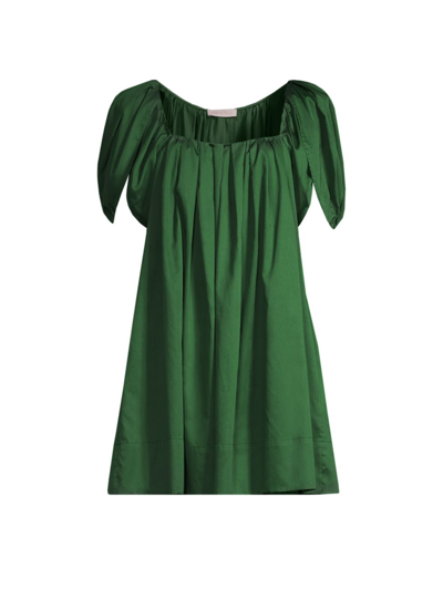 Shop Rebecca Taylor Shirred Baby Doll Dress In Emerald