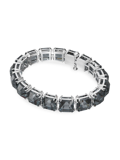 Shop Swarovski Women's Millenia  Crystal Gray Square-cut Rhodium-plated Bracelet