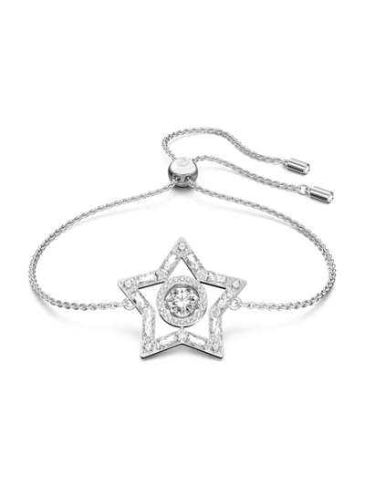Shop Swarovski Women's Stella  Crystal Rhodium-plated Bracelet In Silver
