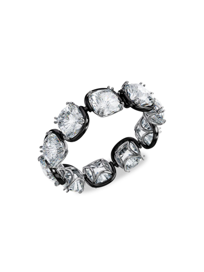 Shop Swarovski Women's Harmonia  Crystal Rhodium-plated Cushion-cut Bracelet