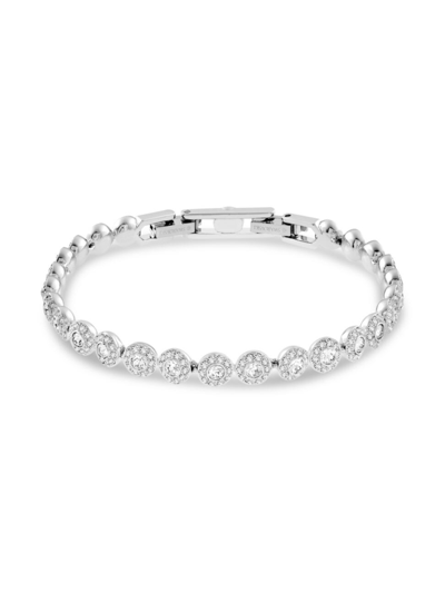 Shop Swarovski Women's Angelic  Crystal Rhodium-plated Bracelet In Silver